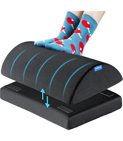 HOMCOM Ergonomic Footrest Adjustable Height & Angle - View #5