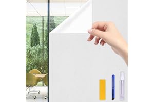 NEEMOSI Pellicola Protettiva per Finestre, Opaca, in Vetro Smerigliato, Autoadesiva, per la Privacy e la Protezione dai Raggi UV, Utilizzata in Uffici e Bagni, ecc. (Opaco, 44,5x200 cm)