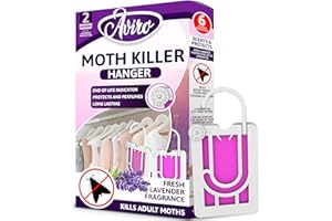 Aviro Moth Killer - Hanging Moth Repellent For Wardrobes With Natural Lavender Scent. Highly Effective Moth Repellent That Kills & Protects. Clothes Moth Killer For Wardrobes, Drawers & Clothes 2 Pack