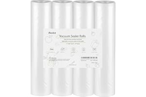 BECKO US Becko Vakuumrollen Vakuum Folienbeutel Profi Folienrollen vakuumierbeutel für die meisten Vakuumiergeräte Bisphenol A frei mit FDA- Lebensmittelzertifizierung 28cm (B) x 600 cm (L) (4 Rollen)