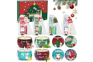 FONTOEN Set regalo per donna 12 pezzi, Crema mani set, mini Creme per Le Mani Set con balsamo labbra e candele profumate, regalo di compleanno per donna, regali di Natale, calendario dell'avvento per don na
