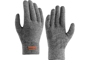 Milduall Winter Warm Gloves, Knitted Touch Screen Gloves Anti-Slip Thermal Gloves Cold Proof Mittens with Thickened Elastic Windproof Cuff for Outdoor Cycling Hiking Climbing Sports Bicycle