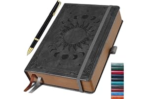 HwxBen Diario A5 con penna, 360 pagine, carta 100 g/m², tasca interna, ideale per appunti scuola ufficio, idea regalo – Grigio Scuro