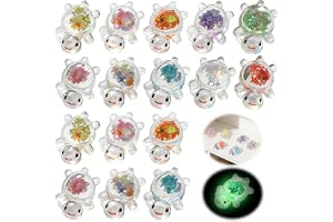 Ajcotahm 20 szt. mini żółwie, świetliste mini zwierzątka z żywicy z brokatem małe figurki żółwi morskich do miniaturowego ogrodzenia, lalki, akwarium, wystrój domu, rękodzieło DIY