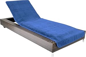 Brandsseller Pokrowiec ochronny na leżak ogrodowy, plażowy, ręcznik frotte, ok. 75 x 200 cm – niebieski