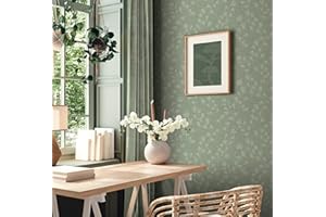 Livingwalls Nara Vliestapete mit floralem Muster 0,53 x 10,05 m – Grün, Hellgrün – Blumentapete mit Blättermotiv Made in Germany – 387473