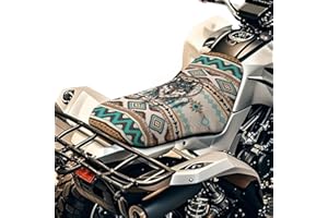 Wanyint ATV Seat Cover 25x10 Inch Waterproof Stretch Fit Durable Heavy Duty ATV Seat Protector for Rough Terrain, Honda TRX250X, Yamaha Grizzly 700, Aztec Wolf Dream Catcher