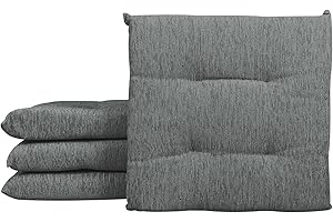 Il Gruppone Passione Casa Set 4/6 Cuscini Sedia Cucina Effetto Lino Lacci Cuscino 4 Punti Comodi Prodotto Italiano 40 x 40 in Cotone Imbottiti Spessore 6 Cm Lavorati a Mano - Grigio - 4 Pezzi