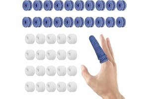 AOROPS Bandaż na palce, 40 sztuk, plastry na palce, oddychające, rozciągliwe, do pracy, kuchni, ochrona palców w przypadku urazów (niebieski, biały)