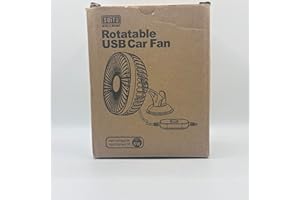 Xiexieni Auto Ventilator 12V, Stufenlos einstellbarer Kühlluftventilator mit Saugnapf und Stuhllehnenhalterung, 360° Drehbar, Leiser Sommerlüfter mit USB-Anschluss für Auto, SUV, RV, LKW, Boot