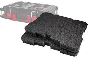 Shadow Foam Packout Verktygslådinlägg – Passar Milwaukee Packout Verktygslåda Box 2 & 3 [Svart 50 mm Dubbelpack] Lätt att avl