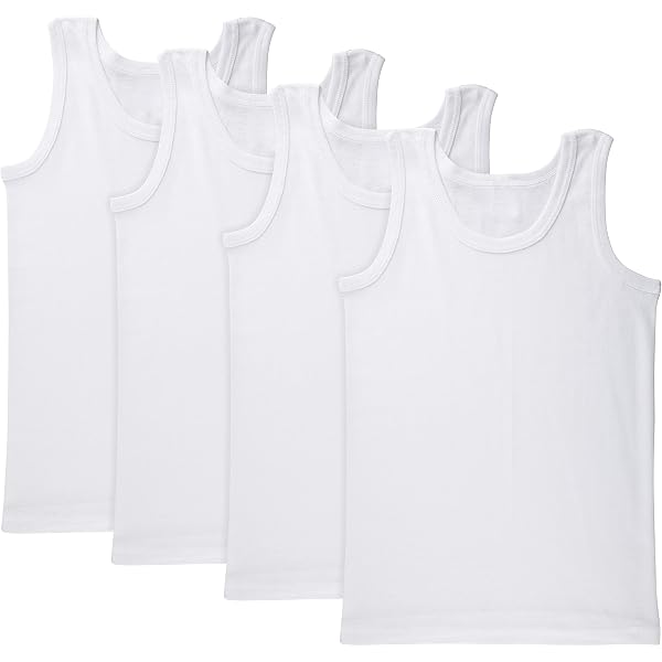 Lot 3 Débardeurs Garçon 100% Coton Côtelé - Maillots De Corps Sans Manches Tailles 3-14 Ans