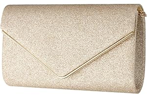 Shengxi Damen Abendtasche Clutch Funkeln Abendtasche mit Abnehmbarer Kette Elegante Envelope Tasche Schultertaschen Kettentasche Umhängetasche Pailletten Handtasche für Party Abschlussball
