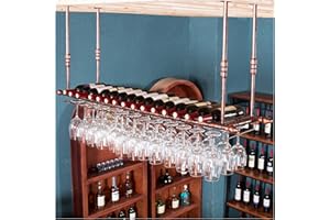 AMSXNOO Soporte para Copas de Vino, Techo Stemware Holder Decoración Estante Clásico Estilo Planchar Colgando Vino Portavasos