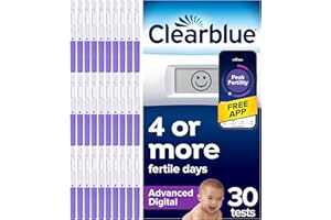 Clearblue Advanced Digital Ovulation Test Kit (OPK). Double Your Chances Of Getting Pregnant, 1 Digital Holder And 30 Ovulation Tests, Try The FREE Clearblue Period & Cycle Tracker App