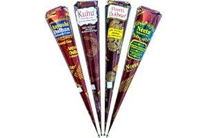 HANUMAN STORE 100% Natural Original Henna Neeta Aayushi Prem Kuhu 4 x 25 Natural Brown