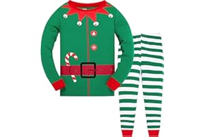 Popshion Christmas Snowman Pjs Kids Christmas Pyjamas Toddler Dinosaur Pjs 100% Cotton 2 Piece Sleepwears Xmas Matching Pjs Clothes Set Age 2-10