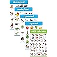 Tamil Chart for Kids 47x65 cm (19x26 Inch) Mega Size ( 5 Charts )- Laminated Early Learning Education Wall Picture Chart | alphabet, Fruits, Vegetables, Birds & Animals