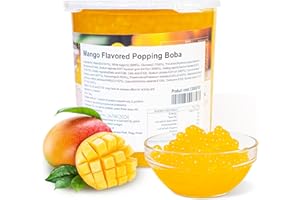 BODUO Mango Popping Boba for Bubble Tea (3KG), Bursting Boba Pearls Bubble with Real Fruit Juice For Shakes, Dessert, Smoothie | 100% Vegan & Glutenfree, No Artificial Colors