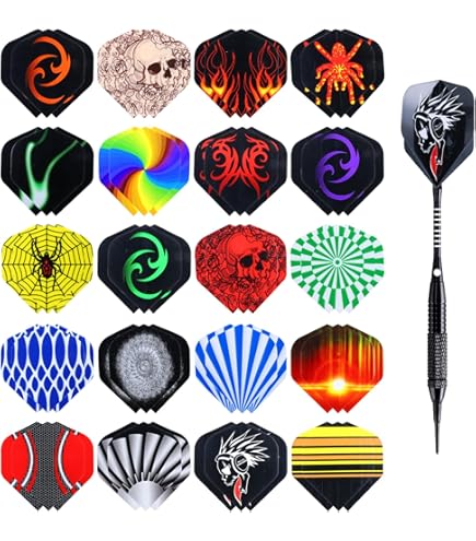 kwmobile 50x Ailette pour fléchette - Lot d'ailettes pour fléchettes Taille Standard - Ailettes de Remplacement pour Jeu de fléchettes - Multicolore