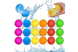 18PCS Reusable Water balloons, Waylipun Quick Refillable & Fast Sealing Water Bomb Splash Balls, Outdoor Activities Silicone Water Balls, Pool Beach Summer Themed Party Gift for Kids Adults