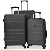 New Travel 4 Wheels Set of 3 Trolley Bags, Hard Case ABS, 360º Wheeling Carry on & Check-in Luggage for Men & Women, Suitcase for Travel, Trolley Bags