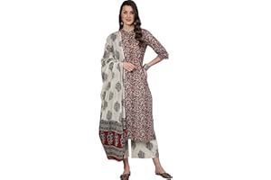Arayna Kurti Palazzo Hosen für Damen, Blumendruck, 100 % Baumwolle, mit Dupatta