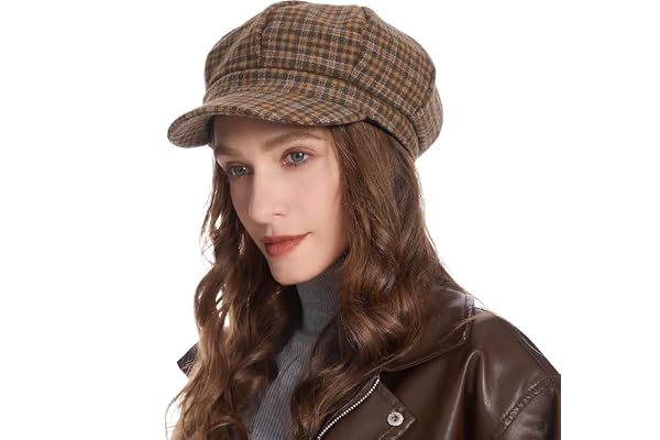 ZLYC Klassisk dammössa, visir, 8 paneler, Gatsby Apple Cabbie hatt