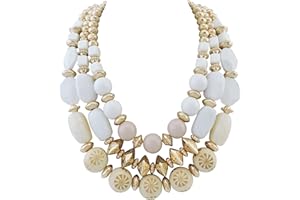 Bocar 3 strati Chunky Statement collana di perline moda multi strato donne collare collana (NK-10625)