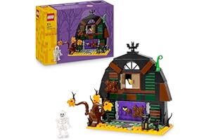 LEGO Granaio di Halloween - Giocattolo da Esposizione con una Minifigure di Scheletro e Accessori Spaventosi tra cui un Pipistrello e Lampade - Regalo Creativo per Bambini e Bambine da 8 Anni - 40721