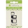 TECHLY 301535 Adattatore Scheda SIM (4 in 1) nano-SIM, Micro-SIM e SIM Nero Nero