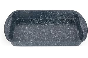 Russell Hobbs Nightfall Stone 38 cm Roasting Pan - Non-Stick Deep Baking Tray, Carbon Steel Ovenware, Ideal for Roasting Meat and Vegetables, Large Oven Tin, PFOA-Free, Oven Safe, Heat Resistant Paint