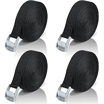 Lot 4 Sangles Arrimage 150cm Avec Cliquet Zinc - Sangles De Fixation Moto Voiture Vélo - Noires
