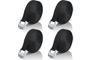 SOMLAW Spanngurte mit Ratsche 4 Stück - 10M Spanngurt Fahrradträger, Schwarz Befestigungsgurt Zurrgurte mit klemmschloss, Gepäckträger ​Spanngurt, für Auto, Fahrrad, Sackkarre, Motorrad, Gepäck, Camping