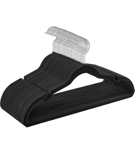 Grucce In Velluto Salvaspazio - 30 Pezzi Nero Con Gancio Girevole 360° | Per Ottimizzare L'armadio - Foto 6