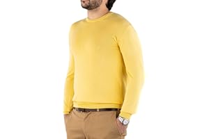 Cashmere Zone - Maglione Uomo Girocollo in Puro Cotone Egiziano Artigianalità Italiana e Confort a Manica Lunga