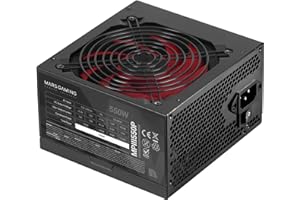 Mars Gaming MPIII550P, Fuente Alimentación ATX 550W, 5 Años de Seguridad, 85% Eficiencia, Sistema Digital APFC, Ventilador FDB 120mm AI-RPM, Tecnologías DC-DC y SMD, Cables Planos Extralargos, Negro