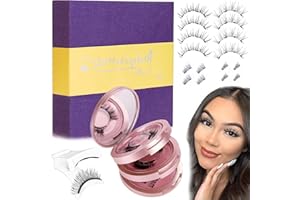 CHLFFUA Cils magnétiques - Aspect naturel - Magnétique - Sans eye-liner - 3D - Faux cils magnétiques - Réutilisables, imperméables et durables - Avec pince - Pour fêtes, festivals, cadeaux