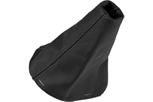 Aerzetix - C66571 - Cuffia per leva del cambio in vera pelle nero - compatibile con Kia Picanto 2004-2009 - colore: nero con cuciture nere - per cambio manuale