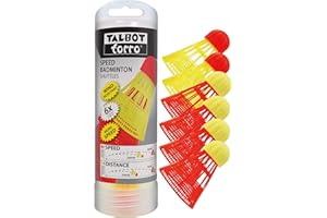 Talbot Torro 490180 Speed-Badminton Lot de 6 shuttles (4 Racers Rapides et 2 démarreurs lents)