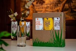Forever Living Tripack - Gel de Aloe Vera Original, Néctar de Baya y Melocotón - 1 L Cada Uno