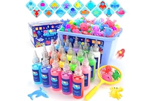 Hot Bee 20 Colours Magic Water, Water Elf Toy Kit, Aqua Fairy Water Gel Kit with 8 Double-Sided Moulds, 10 Glitter Gels Kids Toys DIY Aqua Fairy, Creative Crafts & Art Kit Gifts for Girls Ages 5 6 7 8