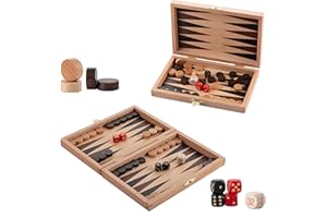 Master of Chess Classic Backgammon Jeu de Plateau en Bois en Cassette de hêtre (29 x 35)