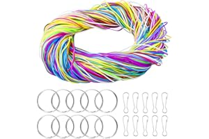 LUCKYKODOR 200 PCS Scoubidou Fils Elastique Cordon, Scoubidou Fil,Cordon de Laçage en Plastique Scoubidou Chaîne, Fils Elastique, Cordes en Plastique pour La Fabrication de Bijoux, Bracelets