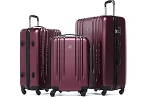 FERGÉ Juego de Maletas rigidas 3 Piezas Marseille Conjunto Trolley Equipaje Avión Dura Spinner con 4 Ruedas