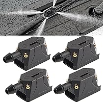 2 Ugelli Per Lavavetri - Per Jaguar X-Type 2001-2010, Colore Nero, Facili Da Installare