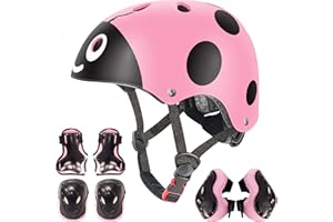 UNIQUEFIT casco regolabile per bambini e set di protezioni ginocchiere gomitiere polsiere