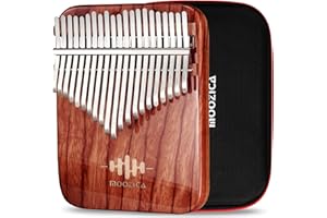 MOOZICA Kalimba de 21 teclas, piano de pulgar Kalimba profesional de una sola placa de palisandro macizo con acabado de laca de piano de alto brillo（K21RS）