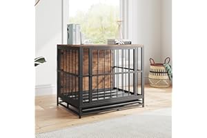 VECOCHO Hundekäfig Möbel, Einfache Hundebox für Zuhause,Beistelltisch, Moderne Hundehütte Indoor, Hochbelastbar Hundehaus für Zuhause,Herausnehmbares Tablett, 2 Türe,Dog Crate Furniture Braun
