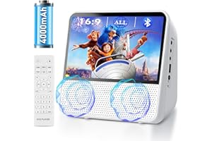 MAITE Lettore DVD Portatile Bluetooth, 4000mAh Ricaricabile Lettore DVD Region Free per Auto con altoparlanti Integrati Doppi, Compatibile CD/Bluetooth/USB/RCA/Jack Cuffie, Lettore CD Bambini con Funzi